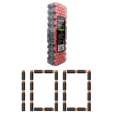 Adventure Force Tactical Strike 100 Half-Length Pro Foam Dart Blaster Refill, Shoots over 125 ft, Compatible with Most Pro Blasters, 14+