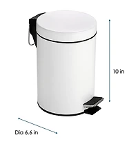 3L Steel Step Bin White