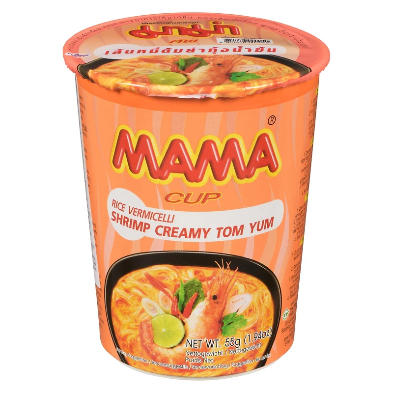 Tasse de vermicelles de riz crémeux Tom Yum