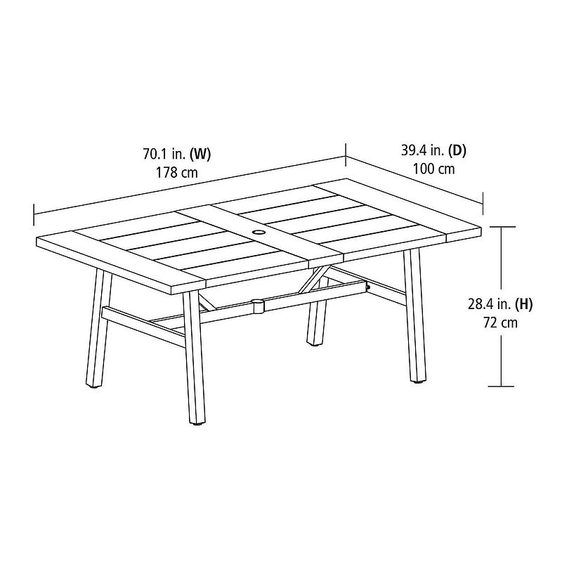 Table à dîner extérieure en acier pour patio Kennedy Pointe Better Homes & Gardens, brun
