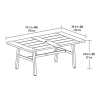 Table à dîner extérieure en acier pour patio Kennedy Pointe Better Homes & Gardens, brun