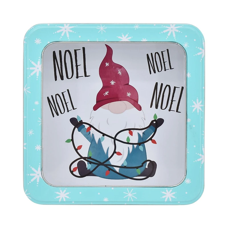 HOLIDAY TIME WINDOW SQUARE TIN