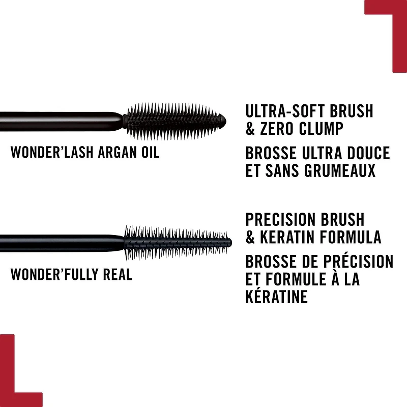 Rimmel Mascara hydrofuge Wonder'Fully Real, formule riche et crémeuse à base de kératine, des cils longs et fournis, 100% Sans Cruauté Longueur étonnante
