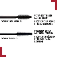 Rimmel Mascara hydrofuge Wonder'Fully Real, formule riche et crémeuse à base de kératine, des cils longs et fournis, 100% Sans Cruauté Longueur étonnante