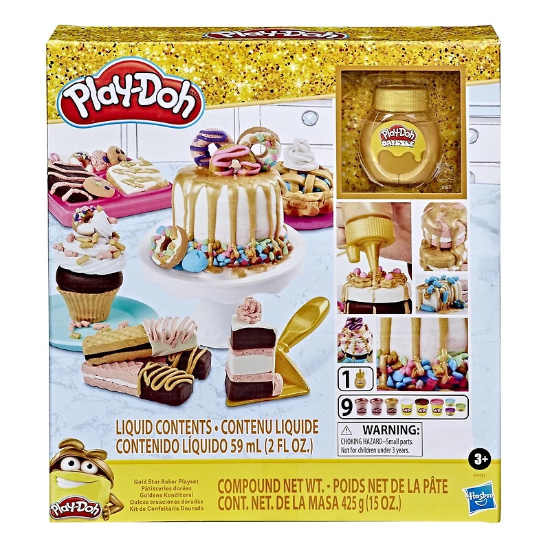 Play-Doh Gold Collection Gold Star Baker Playset, Kids Toys, Boys and Girls Arts and Crafts, 3 years and up