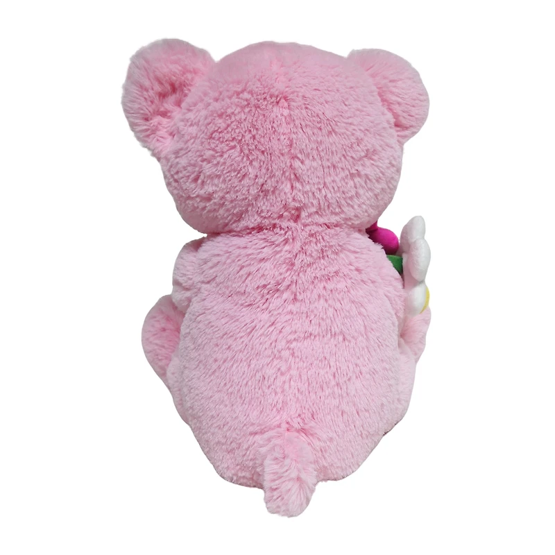 Way to Celebrate Mother's Day Plush Bear Pink, 13.6inch