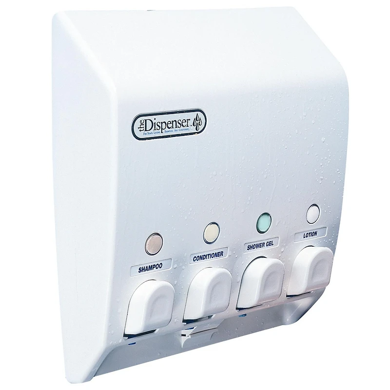 Better Living Products 71450 CLASSIC 4 Chamber Wall Mount Soap and Shower Dispenser White