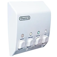 Better Living Products 71450 CLASSIC 4 Chamber Wall Mount Soap and Shower Dispenser White