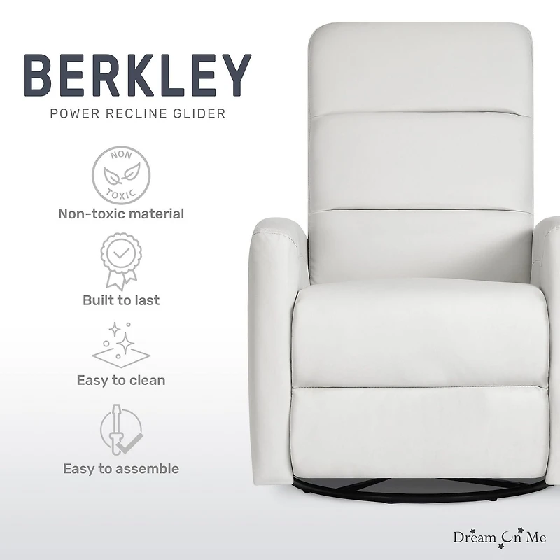 Dream On Me Berkley Leatherette Glider/ Power Recliner / Swivel Glider / Easy assembly Glider Chair