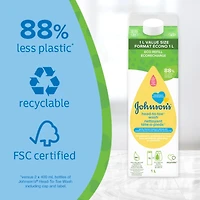 Johnson’s Head to Toe Wash Carton Refill, Gently Cleanses Baby's Delicate Skin, Hypoallergenic Cleanser, Paraben Free