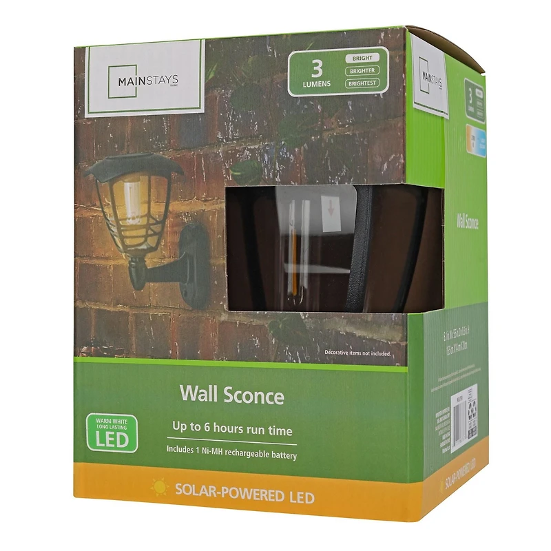 APPLIQUE MURALE SOLAIRE NOIRE AVEC AMPOULE À FILAMENT UNIQUE
