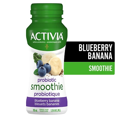 Activia Smoothie Probiotique Bleuets-Bananes, Yogourt À Boire 190 ml