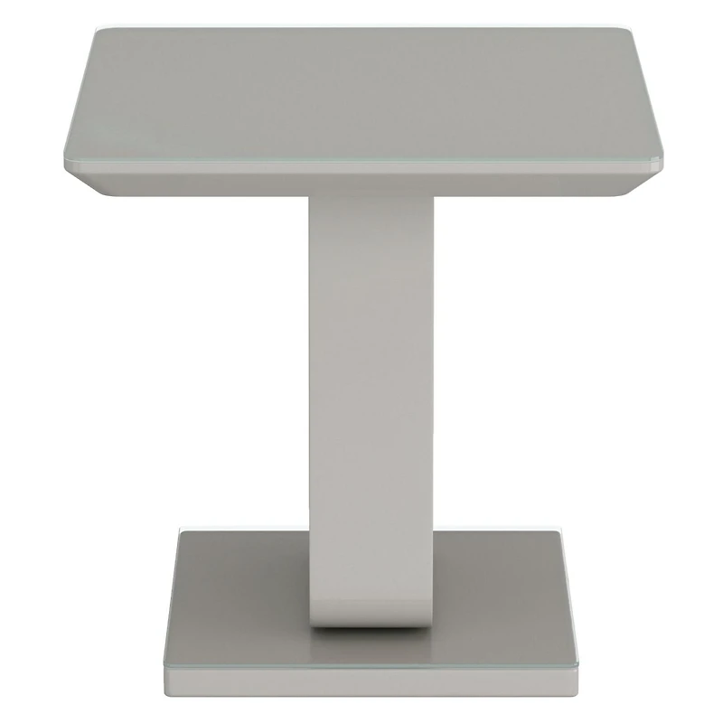 Contemporary MDF & Glass Accent Table - Warm Grey