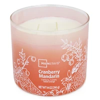 Mainstays 3-Wick Textured Wrapped Cranberry Mandarin Scented Candle, 14 oz, MAINSTAYS PL MS 14OZ CRAN MAN