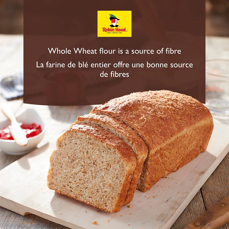 Robin Hood Whole Wheat All Purpose Flour, Made with 100% Canadian Wheat, 2.5kg, 2.5 Kg