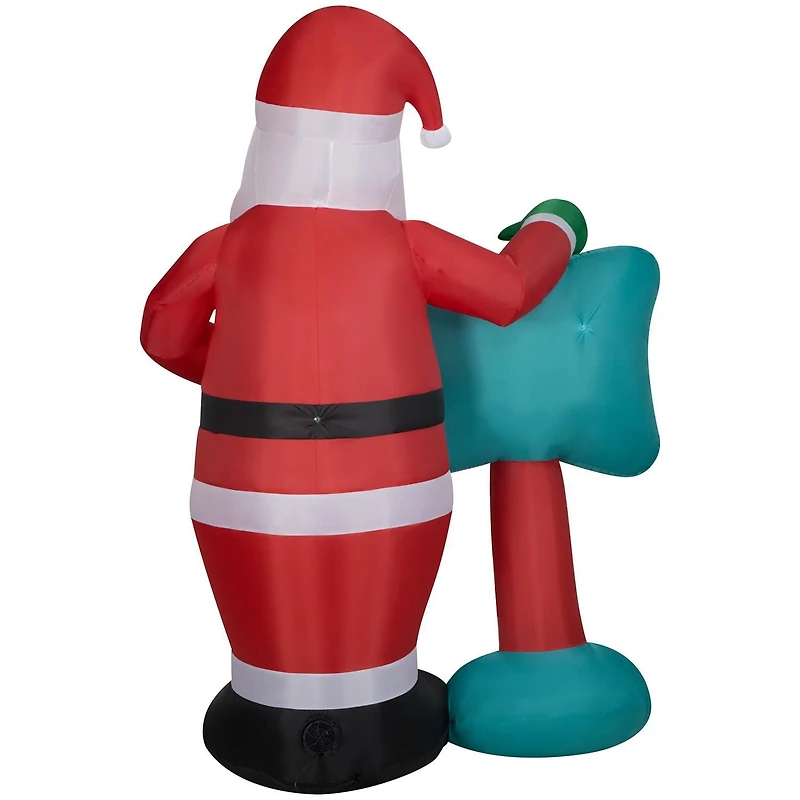 Père Noël gonflable de Noël avec panneau « SANTA APPROVED »
