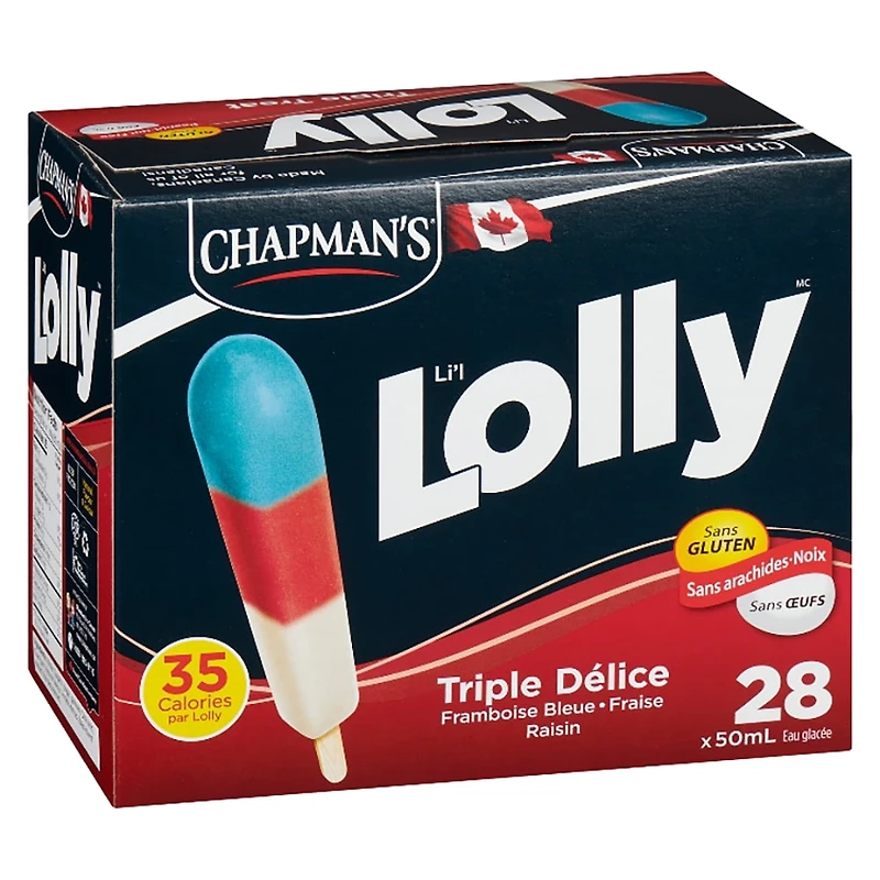 Chapman's Low Calorie Triple Treat Li'l Lolly in a Box 28 x 50 ml