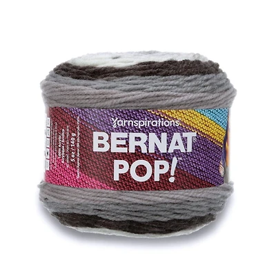 Bernat® Pop!™ Yarn, Acrylic #4 Medium, 5oz/140g, 280 Yards Unique self-striping yarn