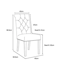 Chaise de salle à manger avec pieds argentés en velours gris miel canadien (Ensemble de 2)