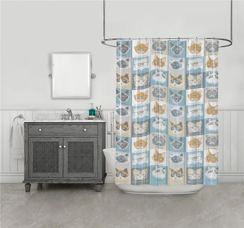 Mainstays PEVA Rideau de douche Chats et lunettes PEVA Chat RD 70x72po