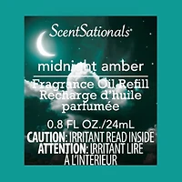 Huile Scent Charm ScentSationals - Midnight Amber 0.8 Fl oz, 24 mL Recharge