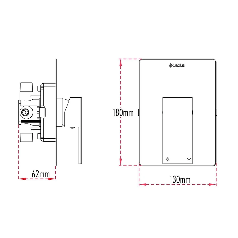 Ensemble INA à pression balancée d'akuaplus® valve connexion PEX 1/2 po avec pommeau et bec de bain 5 1/4 po x 1/2 po raccord lisse fini chrome
