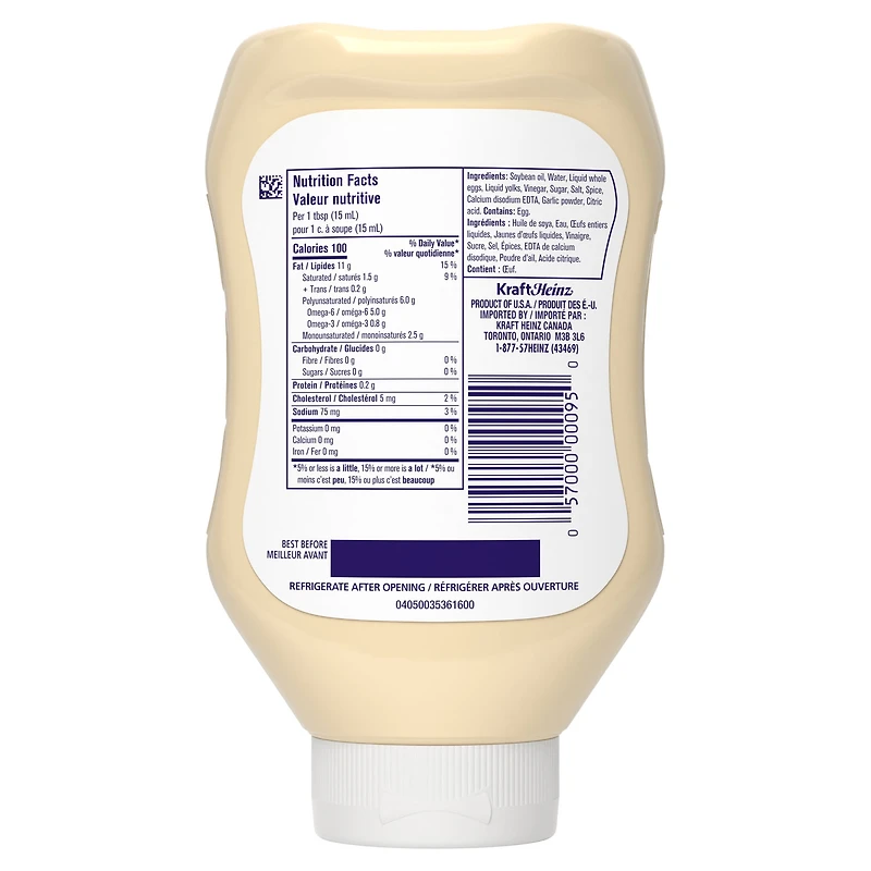 Heinz Real Mayonnaise, 675 mL Bottle, 675mL