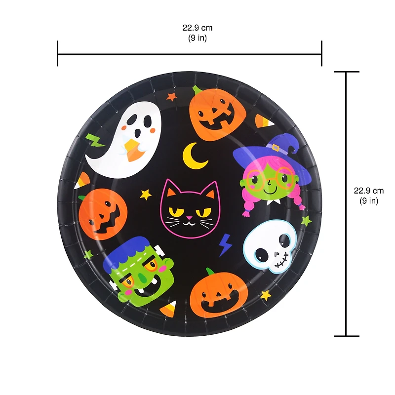 Assiettes en carton multicolores pour l'Halloween, 23 cm, 8 unités, Way to Celebration