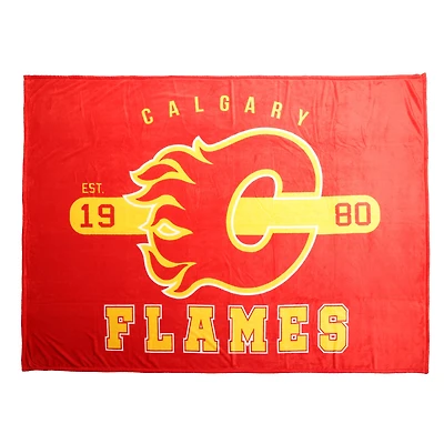 Couverture de Jour de Match LNH des Calgary Flames 66po x 90po COUVERTURE GÉANTE NHL CALGARY FLAMES