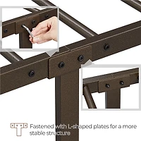 Fullfurnique Classic Iron Platform Bed Frame with High Headboard and Footboard, Twin, Bronze