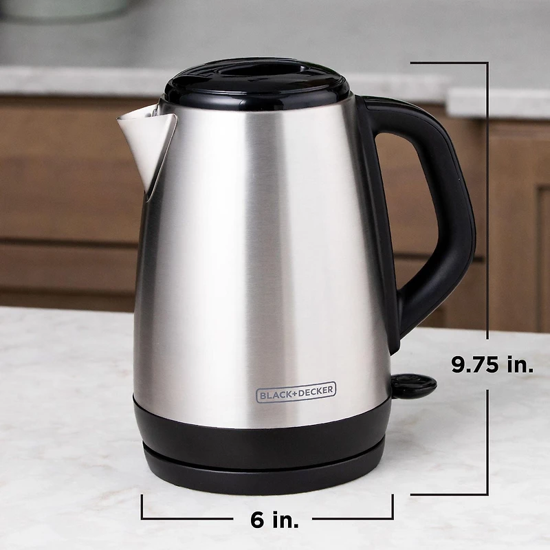 Black+Decker Bouilloire Electrique Sans Fil en Acier Inoxydable de 1,7L