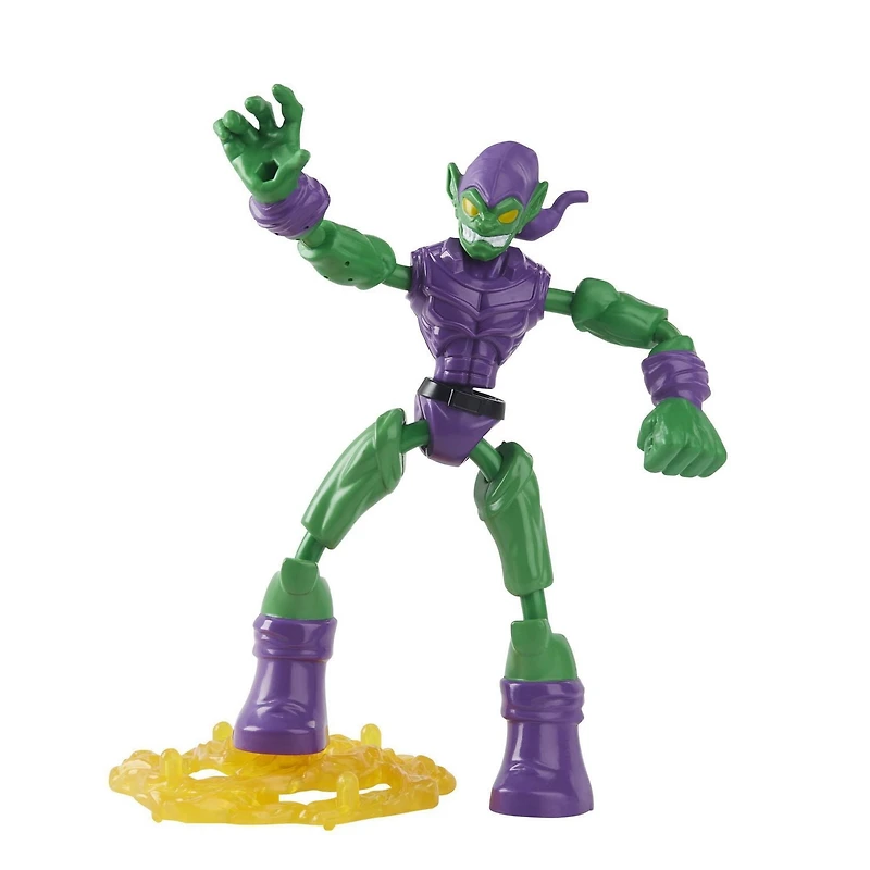 Marvel Spider-Man Bend and Flex Green Goblin Action Figure Toy, 6-Inch Flexible Figure, Includes Blast Accessories, For Kids Ages 6 And Up