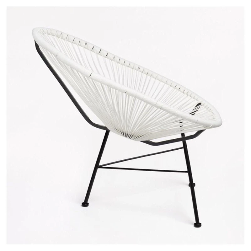 Chaise longue pour enfants Mia de style Acapulco – Design léger et durable pour une utilisation en intérieur et en extérieur, dotée d'un siège tissé confortable et d'un cadre en métal robuste, parfait
