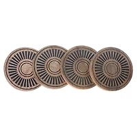 Mango Wood 4 PC Etched Coasters Black