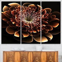 Design Art Brown Fractal Flower Floral Digital Art Canvas Art Print