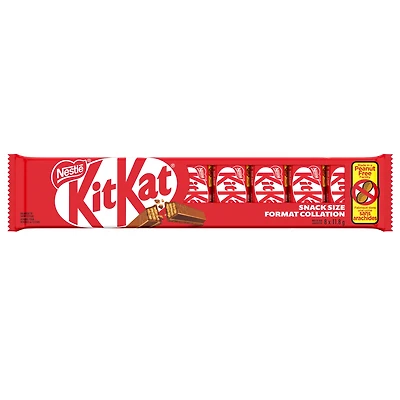 KITKAT Minibarres, gaufrette croustillante enrobée de chocolat au lait onctueux, usine canadienne sans arachides, emballage individuel, idéales à partager, cacao de sources durables 94.4 g