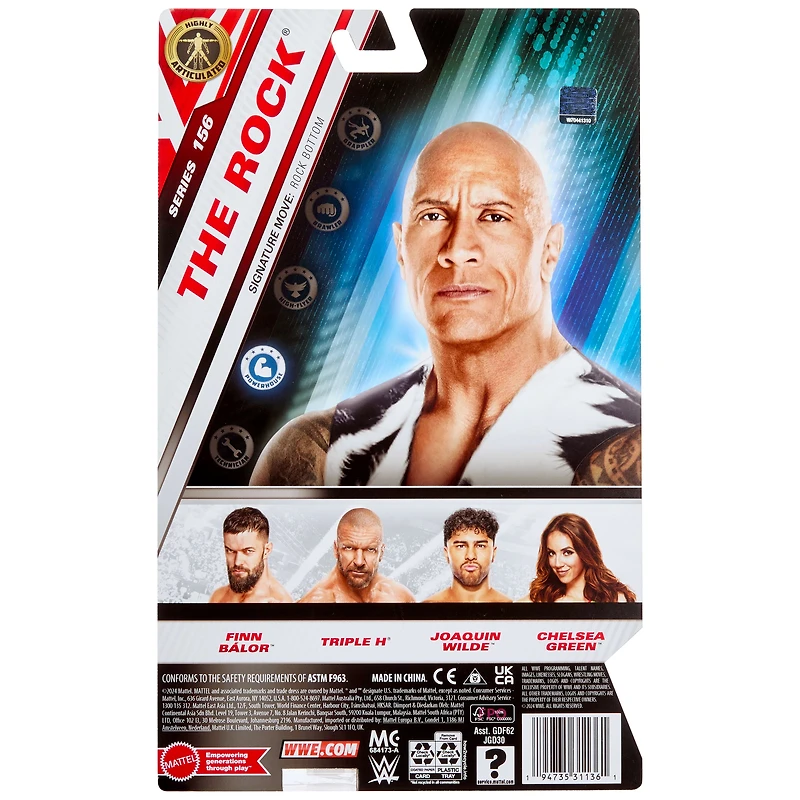 WWE-Figurine articulée The Rock-Main Event Series156 et taille 15cm