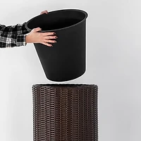 Rolland XL Rattan Planter Dark Brown, 35.4"