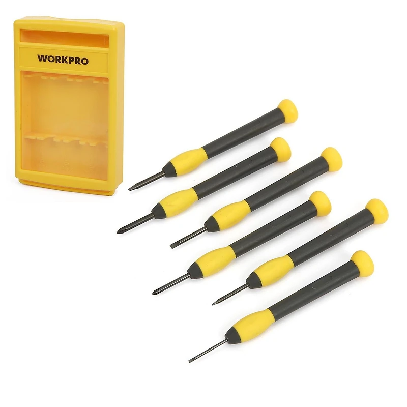 WorkPro Precision Tool Set - 6 Piece, Non-slip TPR handle