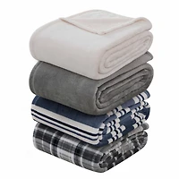 Couverture peluche Mainstays grise T Taille : 1 place - Très grand