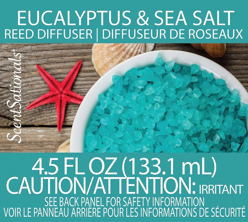 Diffuseur de roseaux ScentSationals - Eucalyptus & Sel Marin AGE: 15+