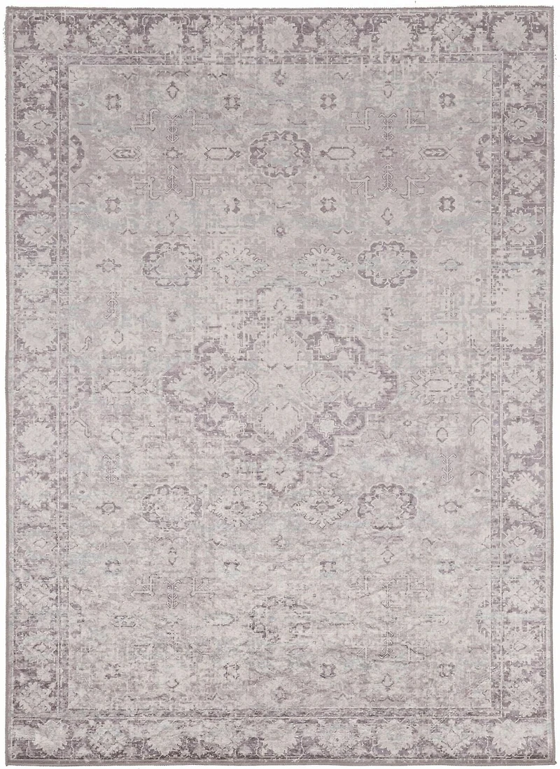 Tapis Emerald Farlin noir & ivoire de 6 pi 7 po x 9 pi 7 po