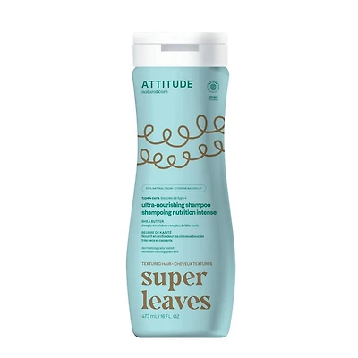 ATTITUDE super leaves, Shampoing Boucles Nutrition Intense, Beurre de Karité, 473 mL