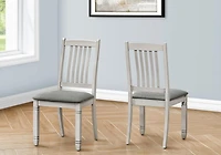 Monarch Specialties Dining Chair, 38" Height, Set Of 2, Side, Upholstered, Kitchen, Dining Room, Antique Grey, Grey Fabric, Transitional