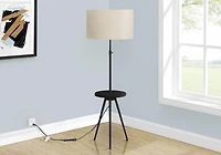 Monarch Specialties Lighting, Floor Lamp, 63"h, Black Metal, Ivory / Cream Shade, Contemporary