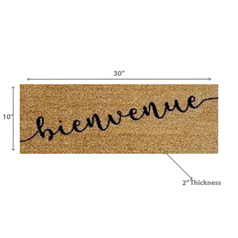 Coir Door Mat Bienvenue 10 X 30