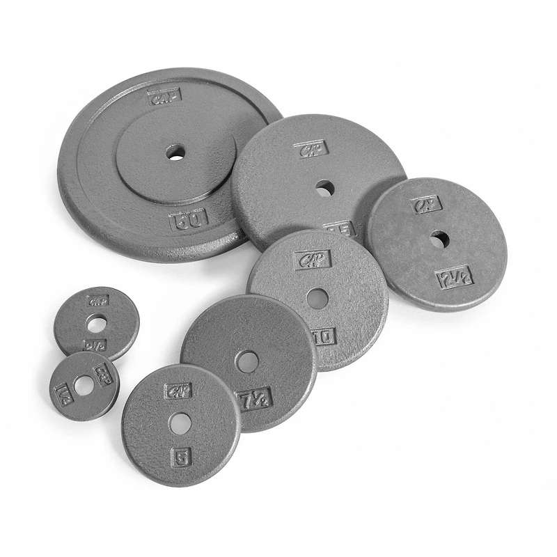 CAP Barbell Plaque de poids standard en fonte, 50 lb, gris