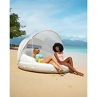 Île Gonflable Intex Canopy, Chaise Longue Gonflable de Piscine avec Ombrelle Amovible pour Détente