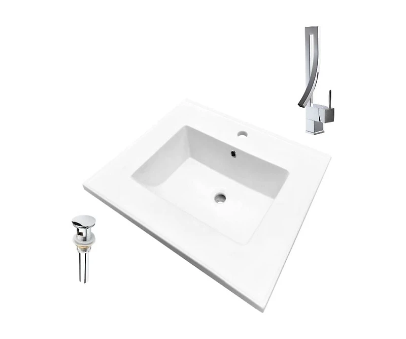 DROP Bath and Kitchen DR091404 Bathroom Vanity Top Set