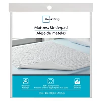 Mainstays Waterproof and Absorbent Mattress Underpad, Waterproof Underpad